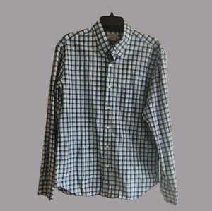 J. Crew Tailored Woven Men's Blue Plaid Button-Down Shirt